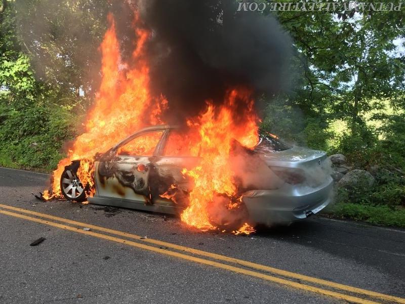 7/14/2016 - Vehicle Fire Barger/Finnerty - Photo's courtesy of Captian K. Rohrauer and FF Anthony Proetta, Jr