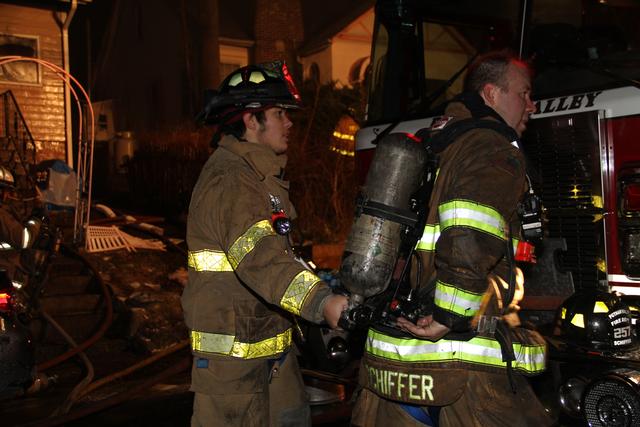 House Fire Lake Peekskill 1/26/13
FF B. Angstadt changing out FF Schiffer's Bottle